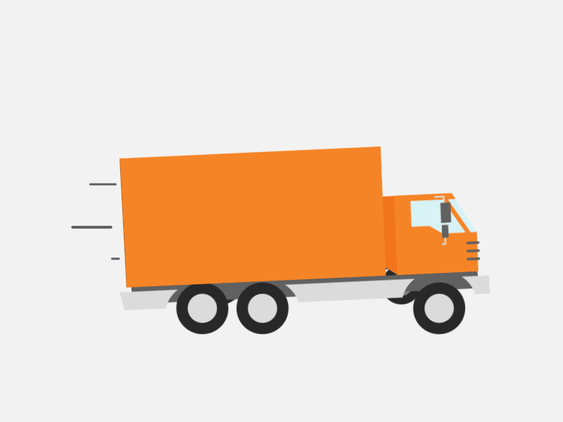 Freight truck in motion